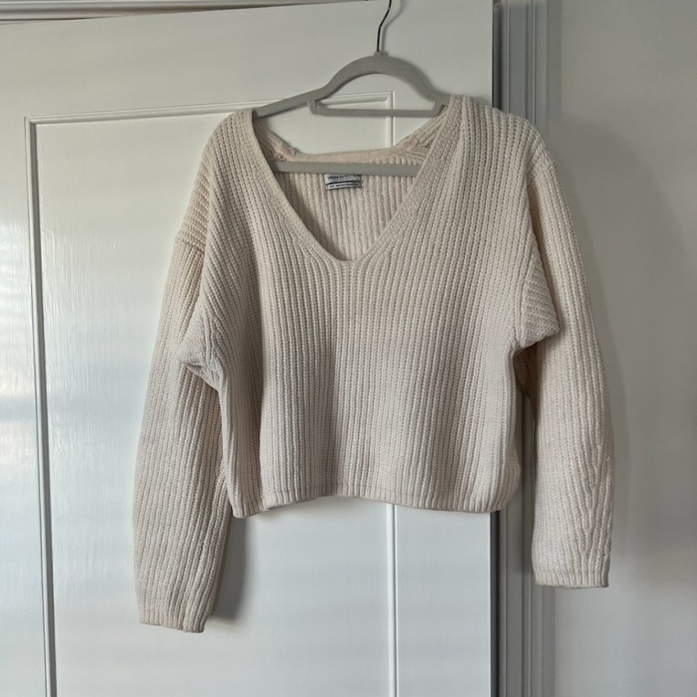 cream cropped sweater from urban outfitters
